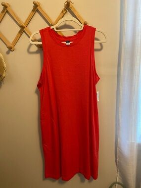 Old Navy Pink Sleeveless Midi Shift Dress